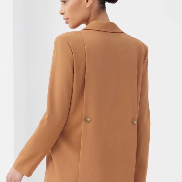 NWT 4th Reckless -TAN TAILORED SINGLE BREASTED BLAZER - ROUX - Size Large - Picture 2 of 11